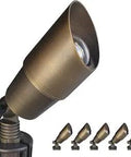 Die Cast Brass Landscape Spotlight Kit 12V AC DC Outdoor Uplights For Trees House Garden And Patio Bronze Finish 6 Pack Without Bulb