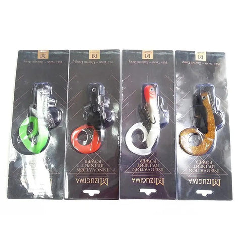 Four-pack Pike Musky Dawg Soft Bait Lure For Freshwater Fishing 8 Inch Swimbait 45g in assorted colors in packaging