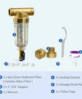 Whole House Spin Down Sediment Filter, No Hassle Reusable Pre Filter With Siliphos, Easy Install, 1 Inch MNPT, BPA Free