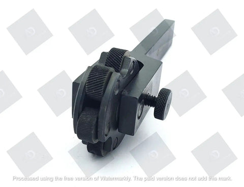 Six Wheel Rotating Head Knurling Tool For Lathe Tool Holder, Shop Ready Pro Grade Multi Head Knurl Disk, side view