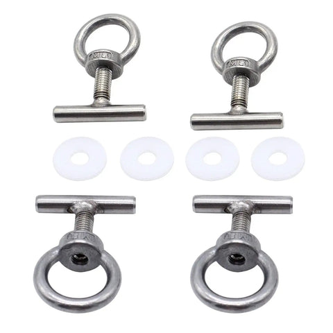Beefy Rugged Single Pack Eye Bolts Ring Eye Bolt 304 Stainless Steel Lifting Eye Nuts Kit For Secure Hoisting And Rigging Easy To Carry Shoulder Eye Screw And Ring Set, four bolts with washers