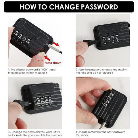 Instructions for setting password on 2 Pack Safety Fridge And Freezer Locks With Password Unlocking, Self Adhesive Childproof Cabinet Locks.