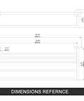 Dimensions schematic of Chrome Wall Mounted Towel Rack For Bathroom Modern Hotel Style Towel Bar Shelf Single Towel Holder 26 Inch