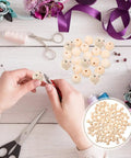 Round Wooden Smile Face Beads Set, 50 Pieces Doll Head Wood Beads, Loose Beads, Round Spacer with Hole for DIY Jewelry Making