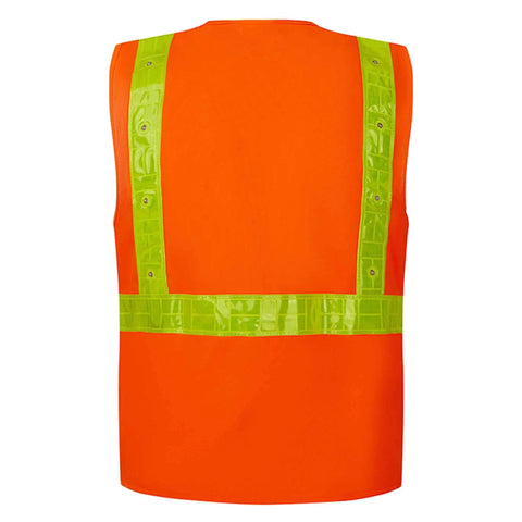 Badass Ansi Class 2 High Visibility Safety Vest With 16 Bright Led Lights And Wide Reflective Panels Heavy Duty Front Zipper Spacious Storage Pockets Neon Orange Bulk Pack For Hardworking Site Crews