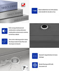 Properties and features of the Undermount 33 Inch Stainless Steel Workstation Kitchen Sink Heavy-Duty 16 Gauge 304 Handmade Welded Construction.