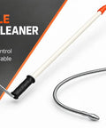 Heavy Duty Manual Drain Snake Auger With Flexible Steel Spring Cable And Comfortable Grip Tube to Knock Out Stubborn Sink Clogs Grease And Hair Buildup Fast And Easy.