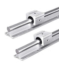 Rock Solid Linear Rails And Bearings 2200mm SBR16 2 Pack With 4 SBR16UU Carriage Blocks for DIY CNC Routers Lathes, side view
