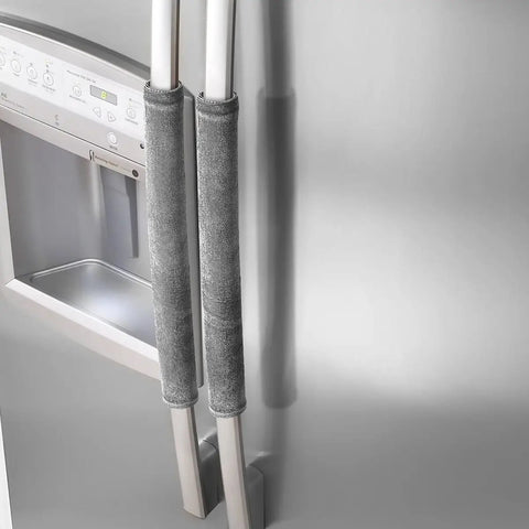 Refrigerator Door Handle Cover Set Of 2 Velcro Covers Keep Handles Clean From Smudges, Fingerprints, Drips, And Food Stains, Fits Dishwashers And Most Appliances, Gray