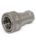 Heavy Duty One Inch Npt Stainless Steel Quick Disconnect Hydraulic Coupler Set Iso 7241 B close-up showing solid design for high pressure fluid transfer.