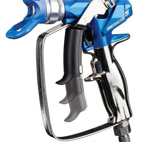 Built Tough Airless Spray Gun With RAC X 517 Switch Tip features ergonomic handle and snappy trigger for professional use.