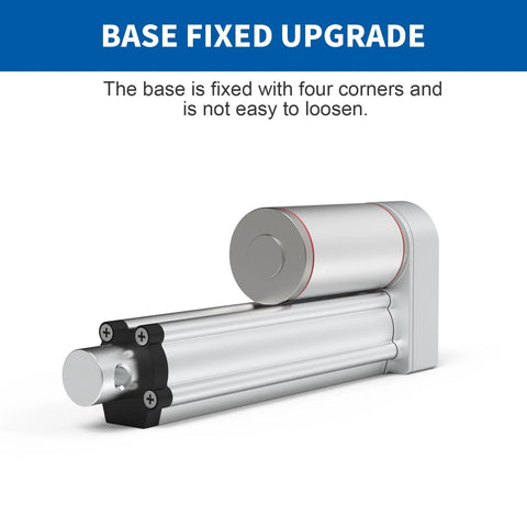 Electric linear actuator with mounting brackets, 5.9 in stroke, 12V, silver finish