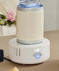 Dual Zone Cup Cooler And Warmer Keeps Your Drinks Totally Chilling Or Scorching Hot Year Round Electric Desk Beverage Station on table.