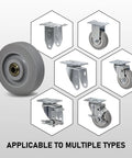 4 Inch Thermoplastic Rubber Caster Wheels Set Of 4 Heavy Duty Precision Bearing shown in multiple mounting styles