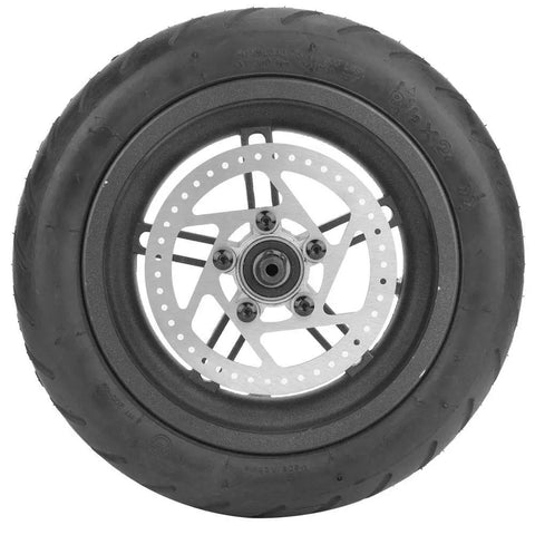 Beefy 9.8 Inch Pneumatic Rear Tire for Electric Scooter with Disc Brake Replacement Wheel, Heavy Duty Cushioning, Front View