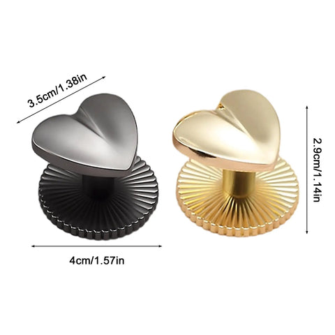 Two Pack Self Adhesive Heart Shaped Cabinet Knobs Zinc Alloy Drawer Pulls For Dresser Cabinets Closets Dark Grey Easy Peel And Stick