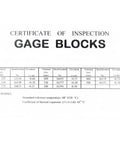 Certificate of Inspection for High Performance Metric Gage Blocks Set Crafted From Heavy Duty Stainless Steel Delivering Dead Accurate Calibration For Router Work And Table Saw Setup Features Eight Precision Pieces Spanning 125 MM To 500 MM.
