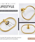 Slick Brushed Dark Gold Towel Ring With Swivel Hand Towel Holder SUS 304 Stainless Steel Wall Mounted Bathroom Accessory In Rich Gold Tone Durable Rust Resistant For Long Lasting Style And Easy Access displayed with mounting hardware.