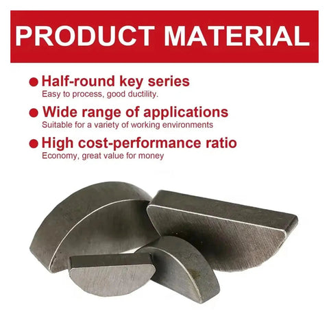 Heavy Duty Carbon Steel Woodruff Keys For High Torque Use Precision Fits Shaft And Hub Stops Slippage Keeping Power Transfer Solid Rust Proof Corrosion Proof Build For Shop Garage And Crew Built Tough To Ensure Smooth Performance Daily, carbon steel key set