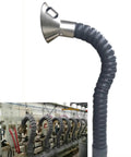 Super Flexible Welding Fume Extractor Arm With Full Three Hundred Sixty Degree Rotation in industrial setting