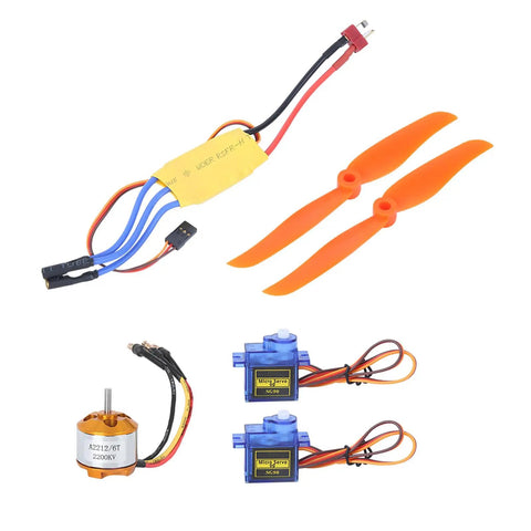 High Performance Brushless Motor And ESC Combo Kit For 400 To 450 RC Planes And Helicopters, 9G SG90 KV2200 Motor, 6035 Propeller, 30A ESC