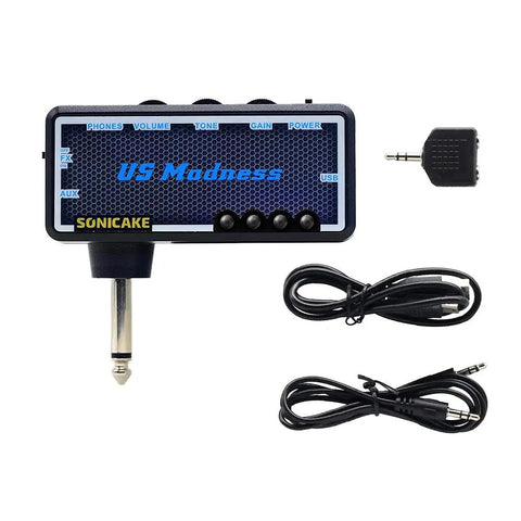 Guitar And Bass Headphone Amp With Built In Chorus Effects Portable Rechargeable Mini Headphone Amplifier for Silent Practice