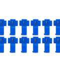 Get These 100 Blue Quick Splice Wire Connectors For Your Auto Electrical Setup. These T-Tap IDC Crimp Terminals Make AWG 14-16 Wire Splicing Easy Peasy Without Stripping Cables. Blue plastic metal wire taps, 14-16 AWG, shown in a 12-pack layout.