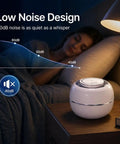 Ultrasonic Retainer Cleaner Machine with 3 Retainer Cleaning Tablets, silent design on bedside table next to sleeping person