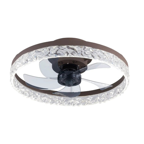 WAZYKJMDXX Ceiling Fan with Light 20 Inch Handheld Remote 6 Speeds Modern, featuring a crystal ring and modern design.