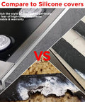 Comparison of stainless steel stove gap filler and silicone covers on countertops