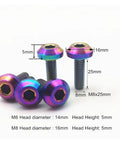 Grade 5 Titanium Hex Socket Screws For Motorcycle Disc Brake Fasteners M6 M8 showing M6 and M8 bolts with dimensions.