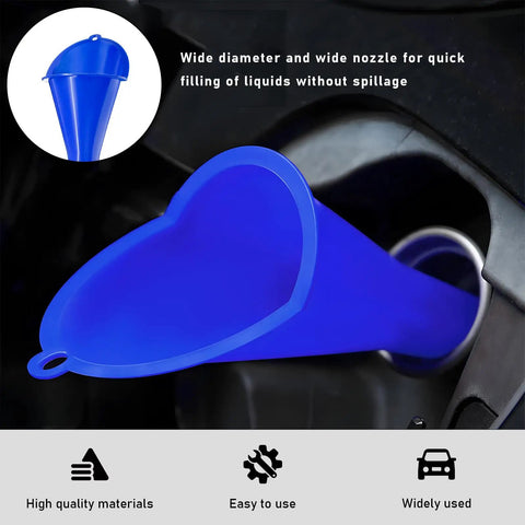 Long Neck Oil Funnel For Cars Spill Free Multi Function Plastic Fuel Funnel For Quick Oil And Fluids Fills Universal