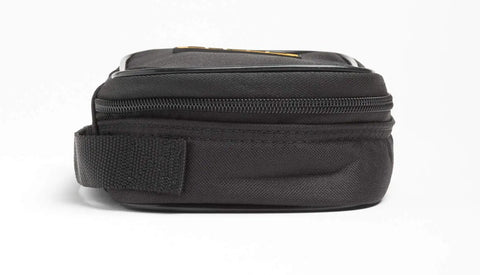 Side view of Go-To Polyester Soft Carrying Case for Handheld Electrical Test Tools and Accessories, showing Velcro strap and zipper
