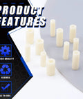 Nylon Spacer Go-To Assortment Kit 270Pcs For M3 To M6 Screws With White ABS Round Washers on display