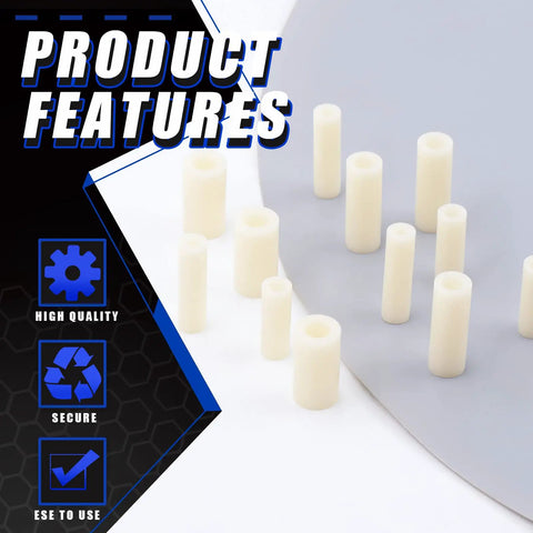 Nylon Spacer Go-To Assortment Kit 270Pcs For M3 To M6 Screws With White ABS Round Washers on display