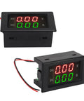 Killer Heavy Duty Dual Digital Display DC Voltmeter And Ammeter Combo showing two screens with red and green readouts.