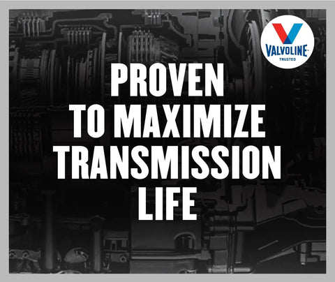Image featuring text "PROVEN TO MAXIMIZE TRANSMISSION LIFE" with Valvoline logo, related to Multi Vehicle Transfer Case Fluid 1 Qt for AWD and 4WD Rigs Conventional Formula With Anti Wear Tech Reduces Foam and Oxidation Keeps Trucks SUVs Happy On Tough Roads