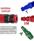 15 Piece Universal Air Coupler And Plug Kit With Quick Connect Air Hose Fittings, Heavy Duty Aluminum, Color Coded, Red
