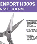 Harvest Shear For Garden And Floral Tasks With Dual Straight Edge Blades, Heat-Treated Stainless Steel, Rust Resistant Finish