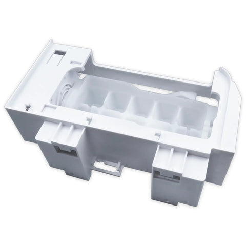 Direct Replacement Ice Maker Assembly For Compatible Fridges With W10873791 W10760070 W10798411 W11130444 Easy Install And Durable Ice Output Premium Construction, white plastic