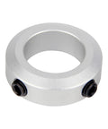 Four Pack 35mm Bore Shaft Collars Made From Aluminum Alloy Screw Style Clamping Rings With 50mm Outer Diameter And 15mm Width For CNC Machines And Conveyor Systems Shaft Safe Easy No Fuss Install And Adjustable Fit For Industrial Setups, side view