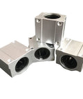 Four aluminum SCS10UU linear bearing blocks, 35mm long, for CNC and 3D printer motion systems