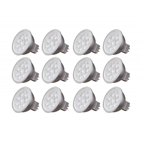 Hot 6.5W LED MR16 Bulbs Pack Of 12, 2700K Warm White, 500 Lumen Output, 40 Degree Beam, GU5.3 Bi-Pin Base, 12V AC DC, Dimmable