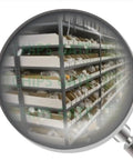 Warehouse shelving with boxes of 8U04G02M025KM1 1Pcs Industrial Sensor Module for PLC Automation