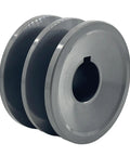 Beefy Double Groove V Belt Pulley With 1 Inch Bore And 2.95 Inch OD Cast Iron For A AX B BX 4L 5L V Belts 2 Groove Sheave With 1/4 x 1/8 Keyseat And Two Screws