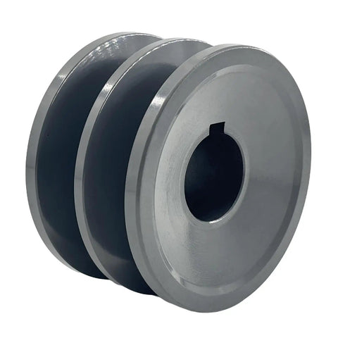 Beefy Double Groove V Belt Pulley With 1 Inch Bore And 2.95 Inch OD Cast Iron For A AX B BX 4L 5L V Belts 2 Groove Sheave With 1/4 x 1/8 Keyseat And Two Screws