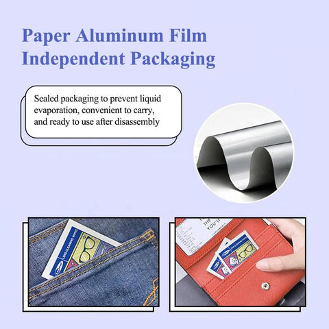 Glasses cleaner lens wipes, 300 pcs, aluminum foil packaging illustration.