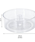 Straight Up Smooth Lazy Susan Turntable Organizer Featuring Ultra Glide Rotation And Smart Three Compartment Design For Zero Hassle Vitamin Pill Medicine Storage On Bathroom Vanities Or Kitchen Counters, clear plastic, 24cm.