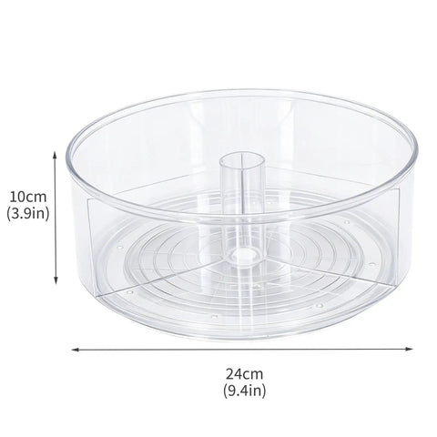 Straight Up Smooth Lazy Susan Turntable Organizer Featuring Ultra Glide Rotation And Smart Three Compartment Design For Zero Hassle Vitamin Pill Medicine Storage On Bathroom Vanities Or Kitchen Counters, clear plastic, 24cm.