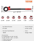 Ratcheting Pipe Threader Kit With Six Dies One Quarter Inch NPT To One And A Quarter Inch NPT Portable Pipe Threading Tool Set